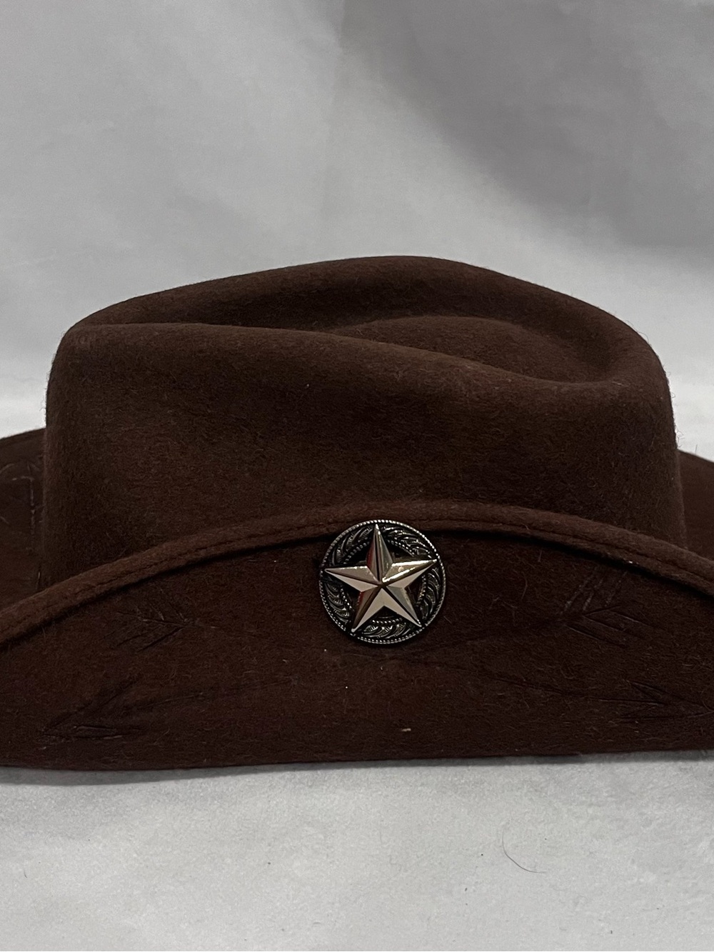 Rancho Carlos Brown Wool Felt Cowboy Hat Star Concho Hecho en México